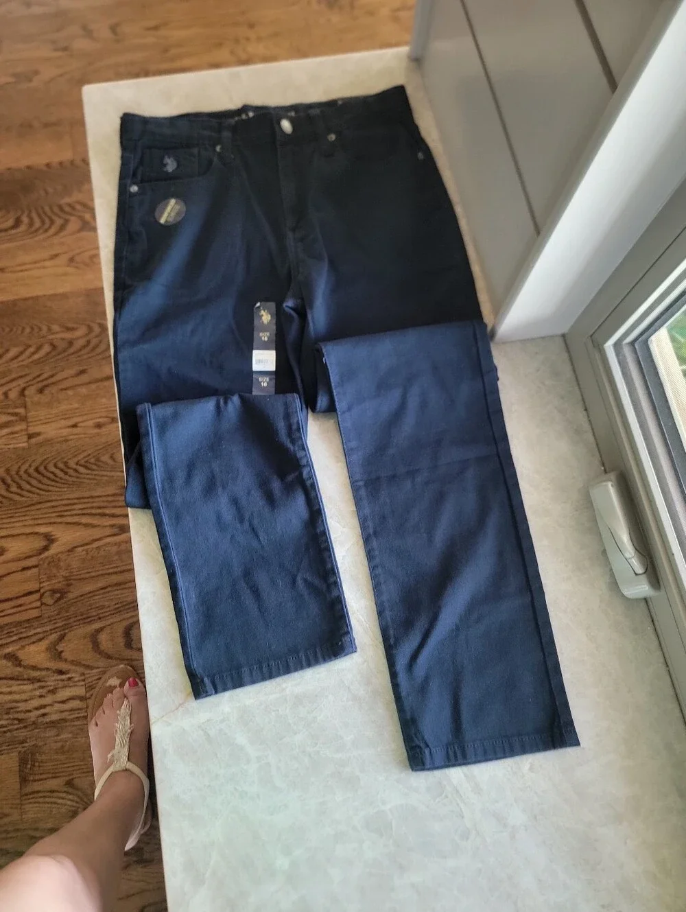 U.S. Polo Assn. Boys' Stretch Twill 5-Pocket Straight Fit Pants. Sz 16